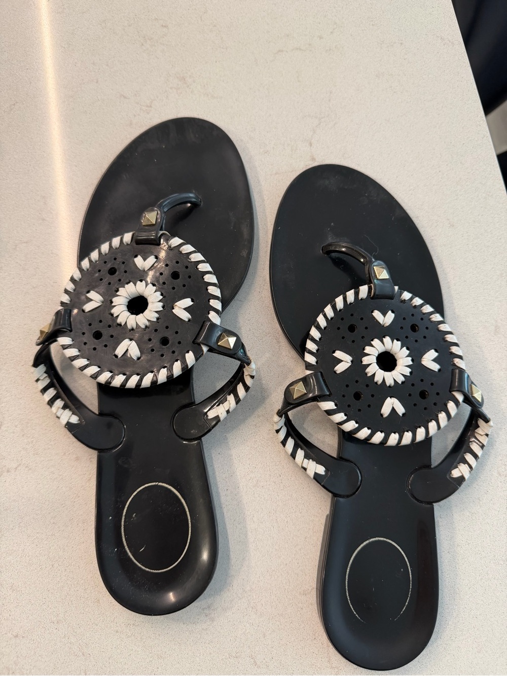 Jack Rogers Black and White Jelly sandals